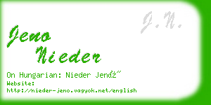 jeno nieder business card